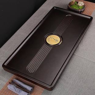室黑木茶盘新实木家用款F967H8M8客厅排水办公仿檀整块原木茶托盘