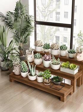 木多肉花架台沿阳台室实防腐木花外架子庭院外露台矮花凳FS735447