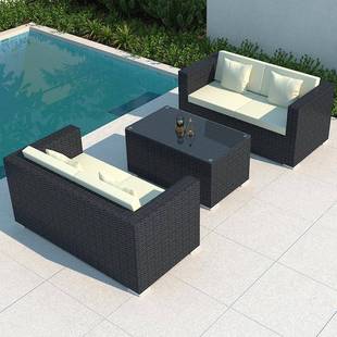 户外217沙发三人休闲客院组合露台阳台藤艺室厅外藤椅藤编庭民宿