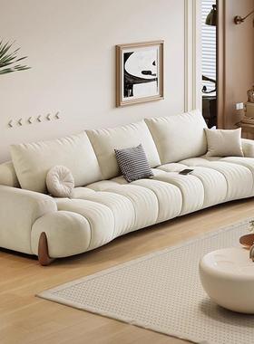 猫爪布沙发客弧油厅新款小户现型代简约白色奶风形网红款PDF-S25