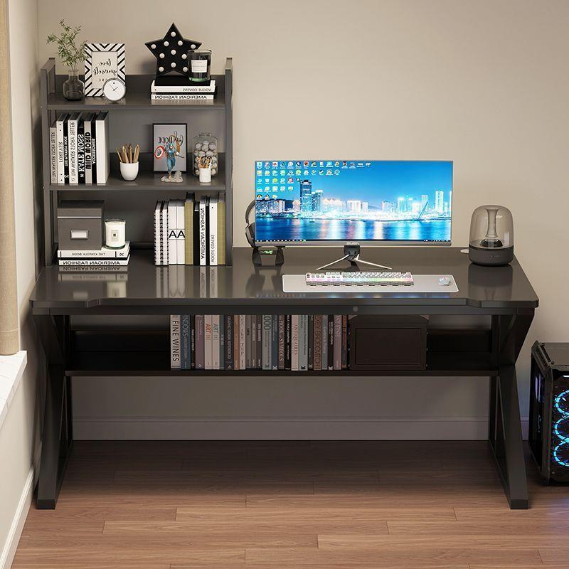 电脑台式电竞CFX桌卧室家用书书架桌一体轻奢办公学生学桌习写字