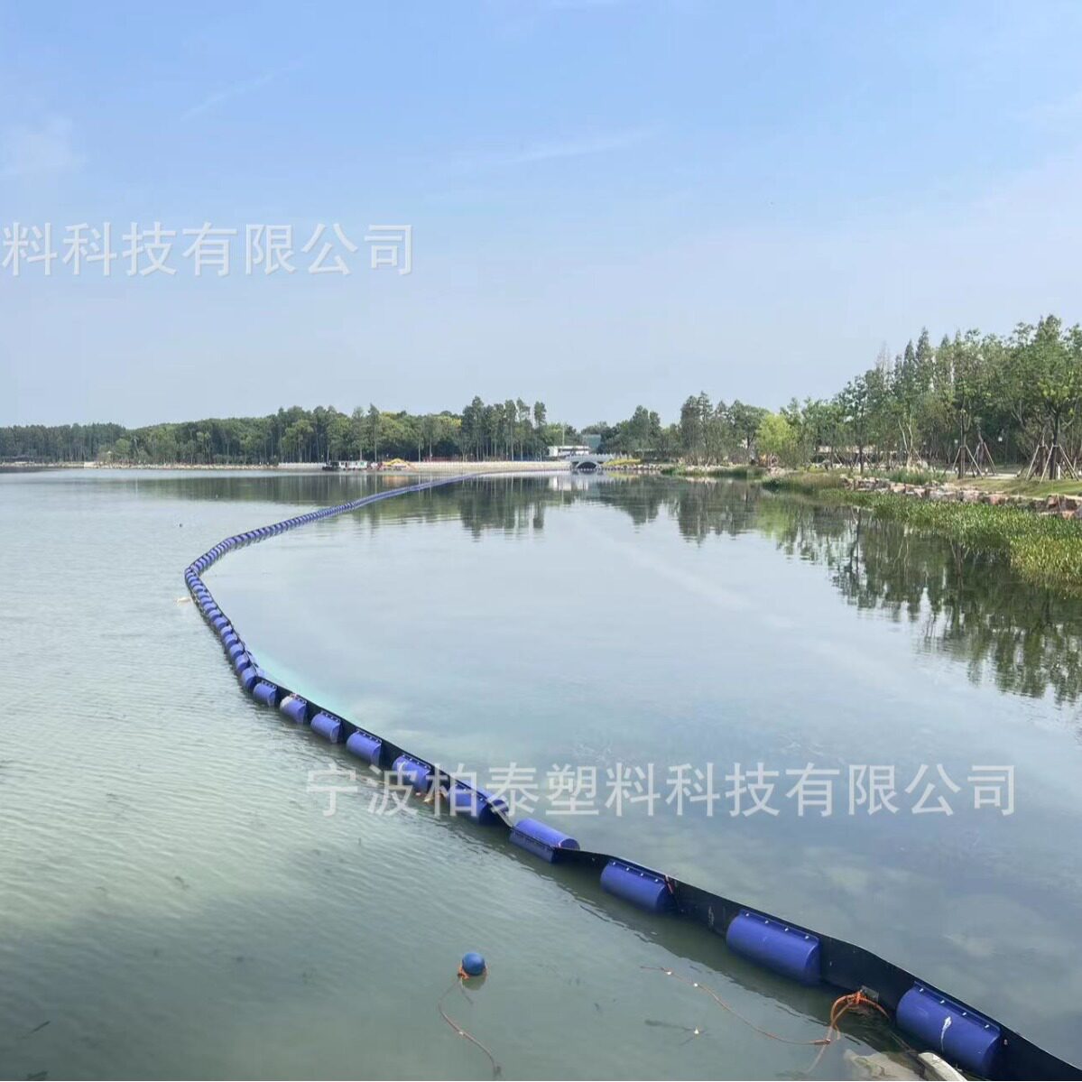 太湖湖面漂浮泡沫拦截浮体树枝塑料拦污浮筒