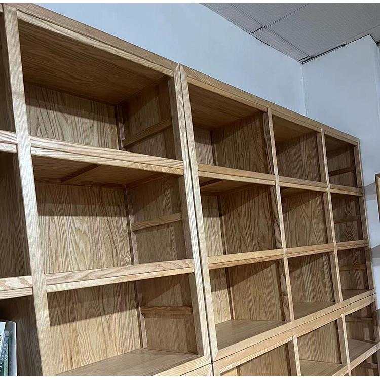 定制书架整墙书柜落地合组木大容HSU实量满墙书橱展示柜收纳书架