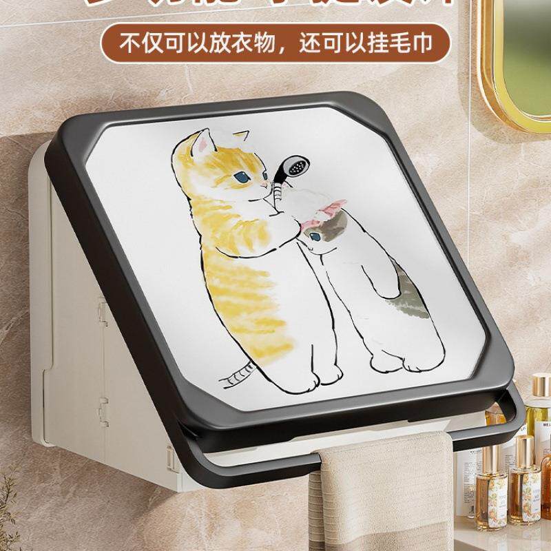 浴室壁画收间纳箱洗POP澡放干净叠衣物服防水折置架卫生柜子
