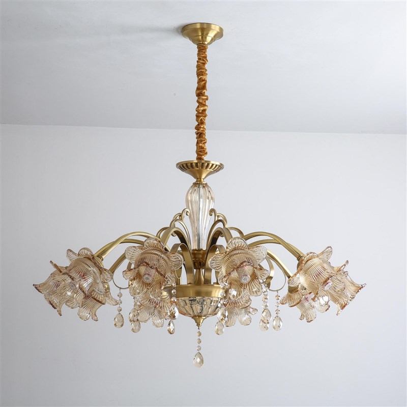 欧式全铜吊灯客厅灯主灯美式轻奢复式楼餐厅灯卧室灯书房灯