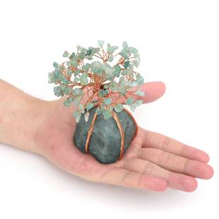 水晶树石头碎石绕线小树摆件七色碎石树能量水晶摆饰