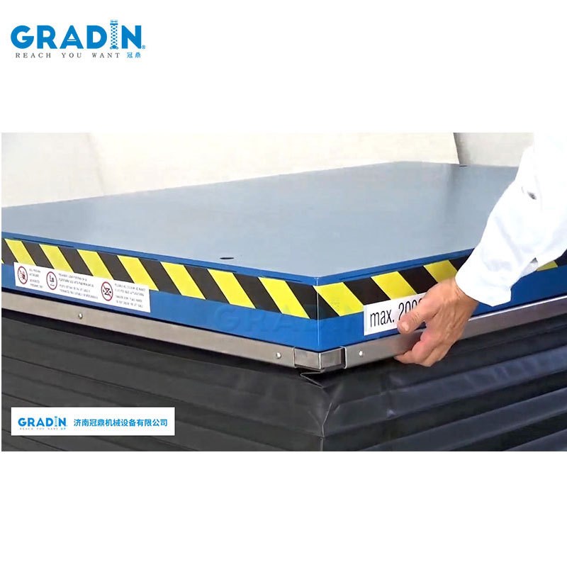 固定剪叉升降机 外置风琴防护罩 小型卸货升降机 电动液压升降台