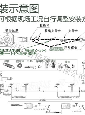 两常开两常闭单向拉绳安全拉线开关HDLS-3a带急停按钮及断线保护