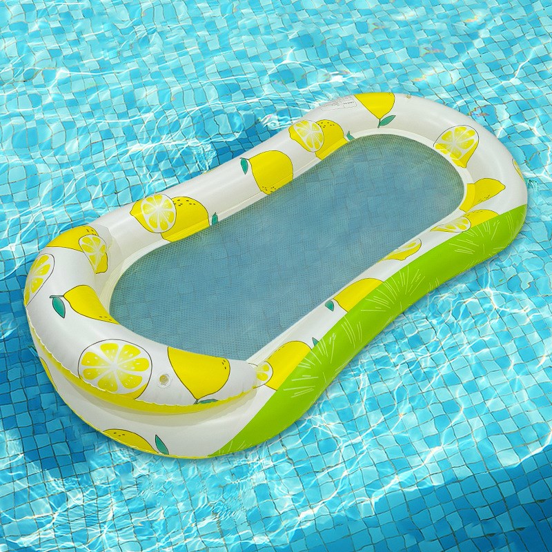 成人水上游乐泳池漂浮充气躺椅环保PVC加厚8字形柠檬夹网充气浮排