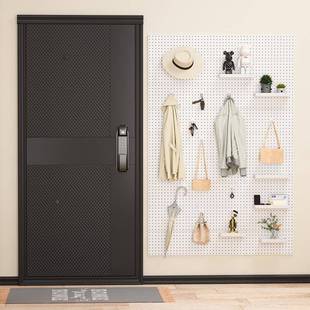 置免打孔洞洞板物架家SRX关客厅玄挂板墙上配件挂钩壁挂书房收用