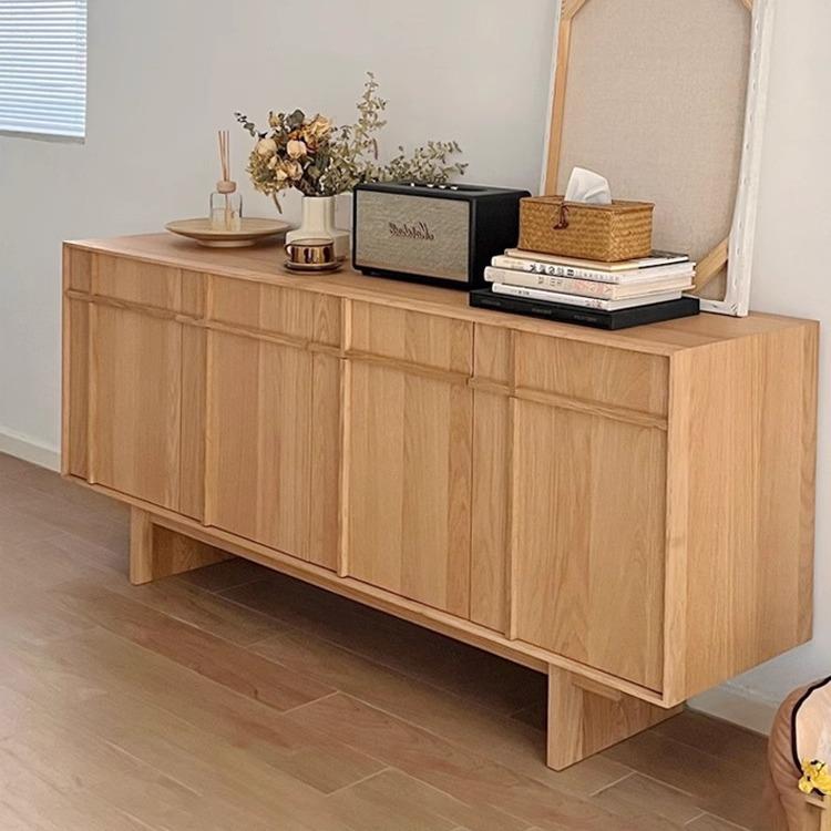 哇噢实木餐边985柜现代简约碗柜中蜡古收纳储物柜白斗柜水客木厅