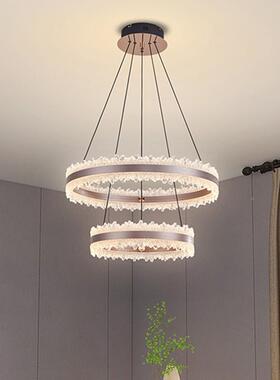 轻奢极简客厅22618吊大灯式简约气别墅大厅复楼挑空冰山餐厅圈圈