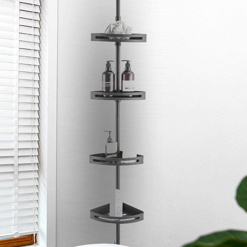 LD-69不锈钢伸缩角落架免孔卫生间转角浴室天立打地收纳顶架收沥