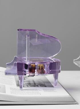 意式极简卡通爱音乐盒儿房间摆件软ZXN装可品水晶样童板房间饰电