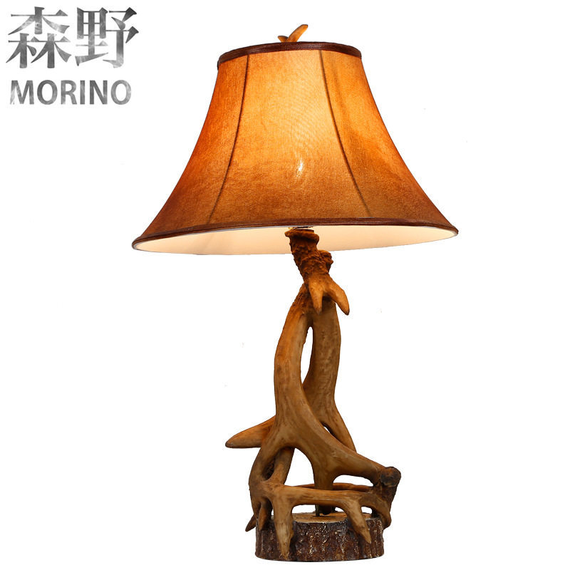 森野照明美式乡村鹿角台灯