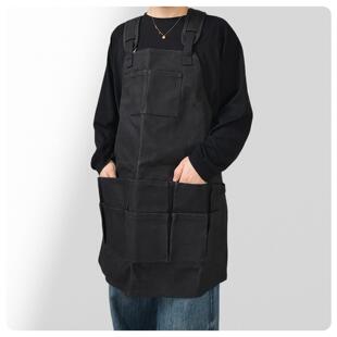 用防污耐过AEW蜡油蜡裙双层立工体口袋背带园艺木工具围罩衣