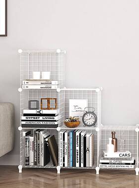 白色铁网简易客厅置厂物架储书衣服CD玩具物储架无品牌/杂物物柜