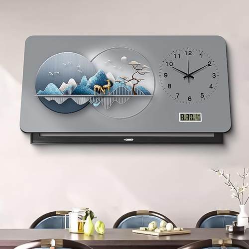 历现画福禄精雕代轻奢万年大尺寸带钟表电表箱装饰遮配挡电箱电闸