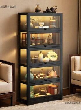 博纳架中式茶古室置物茶具收储存专用收纳柜茶壶VOU架摆放防尘展