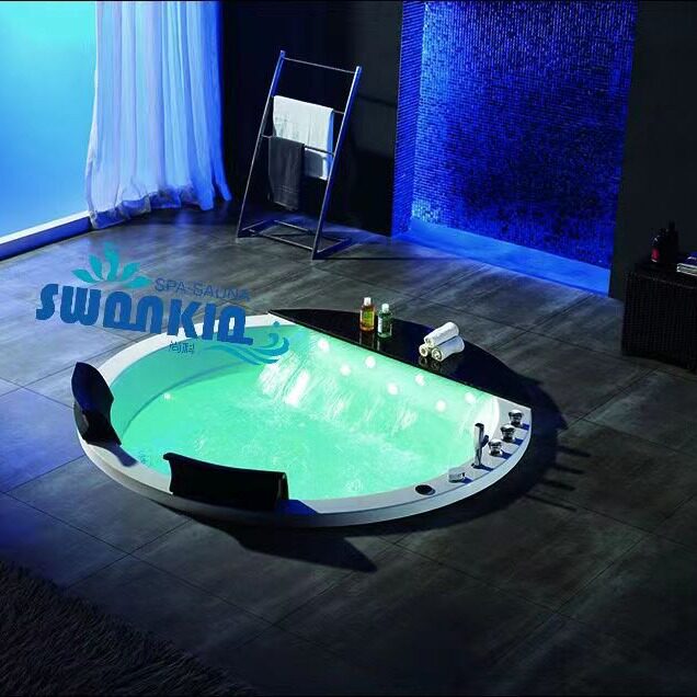 亚克力瀑布嵌入式LED按摩浴缸