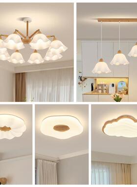 日式原木风厅吊灯现代简约大全气客创意三灯室两厅具屋89342套餐