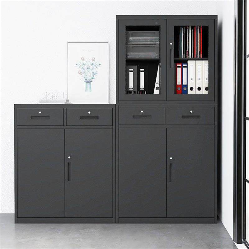 色办公柜室文件柜钢制柜物矮柜财务资ky-86465料档黑案柜阳台