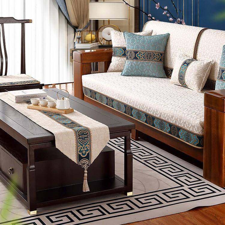 新式沙中发垫四季通用高档防坐垫子现代中式实木66164636沙发套盖
