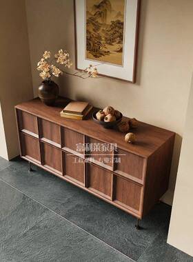 中古收风餐边客厅入柜户实木储物纳复古AWI民宿样板柜房电视柜玄