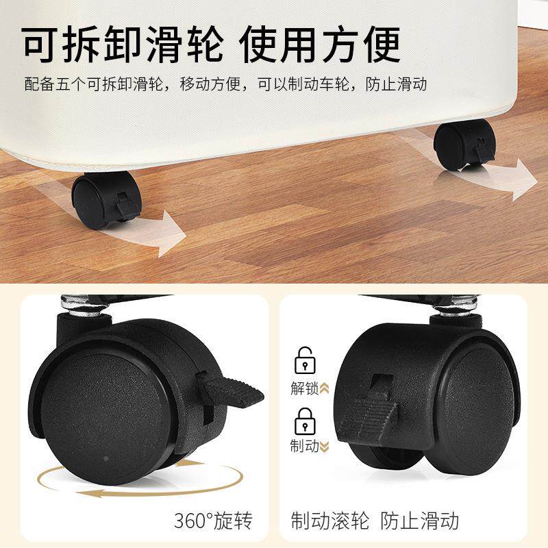 家用携生间布艺脏衣便可折叠带滑轮收纳蓝卧室阳U+059篓台衣卫物