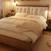 白蜡实木温莎主卧高端床大气双软靠床法式 人1FCQ.8简约m婚床