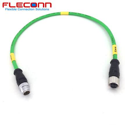 M128芯X编码公对母D型4Pin转接线千兆工业以太网IP67防水线