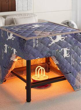 子烤火火桌家新款烤架出租kkC53ENQ房折叠取暖桌吃饭小方餐桌双层