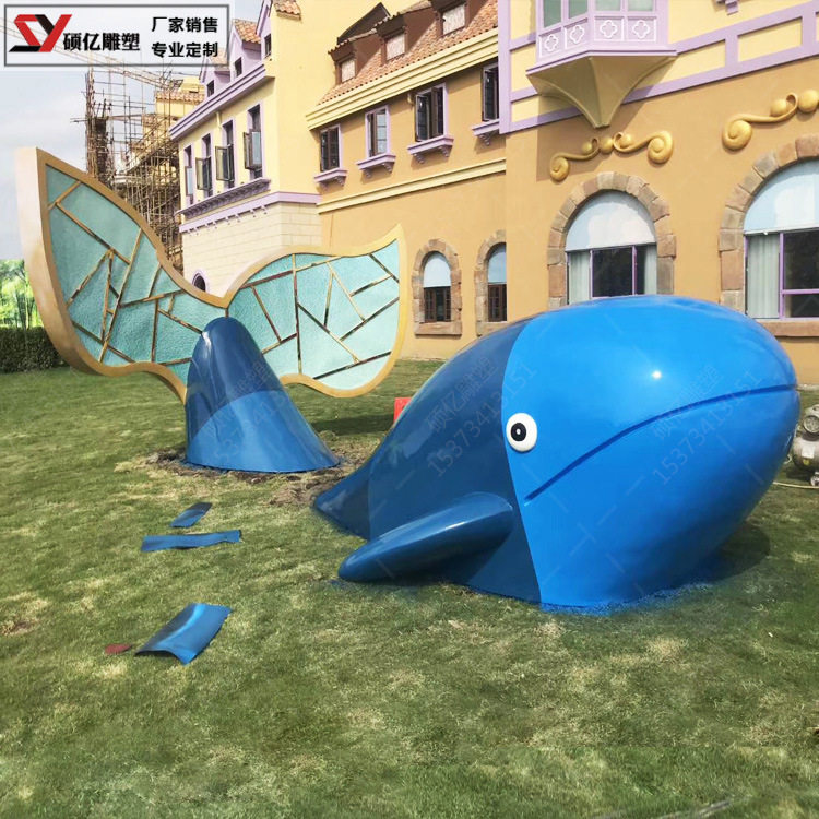 厂家制定玻璃钢海豚景观雕塑