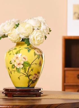 陶瓷花瓶复古插花UJS厅式居家件中摆民客宿样板间装饰