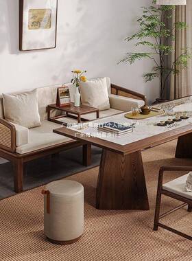 宋代美实学木罗汉床新中式沙VRK发厅小客户型藤编罗两汉塌用沙发