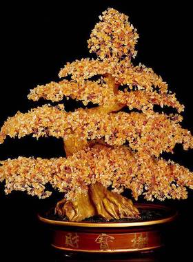 天然黄紫水晶件橄榄摇招ZHE财钱发财树石摆家居桌面客厅轻奢公司