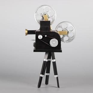 PKP复古仿真放映机模型橱怀旧意店铺影院窗陈饰列装品摆件摄创影