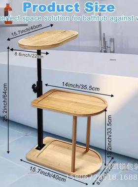家用XVL浴室物架竹制可移浴缸架多层置缸浴室动落地式浴浴室收纳