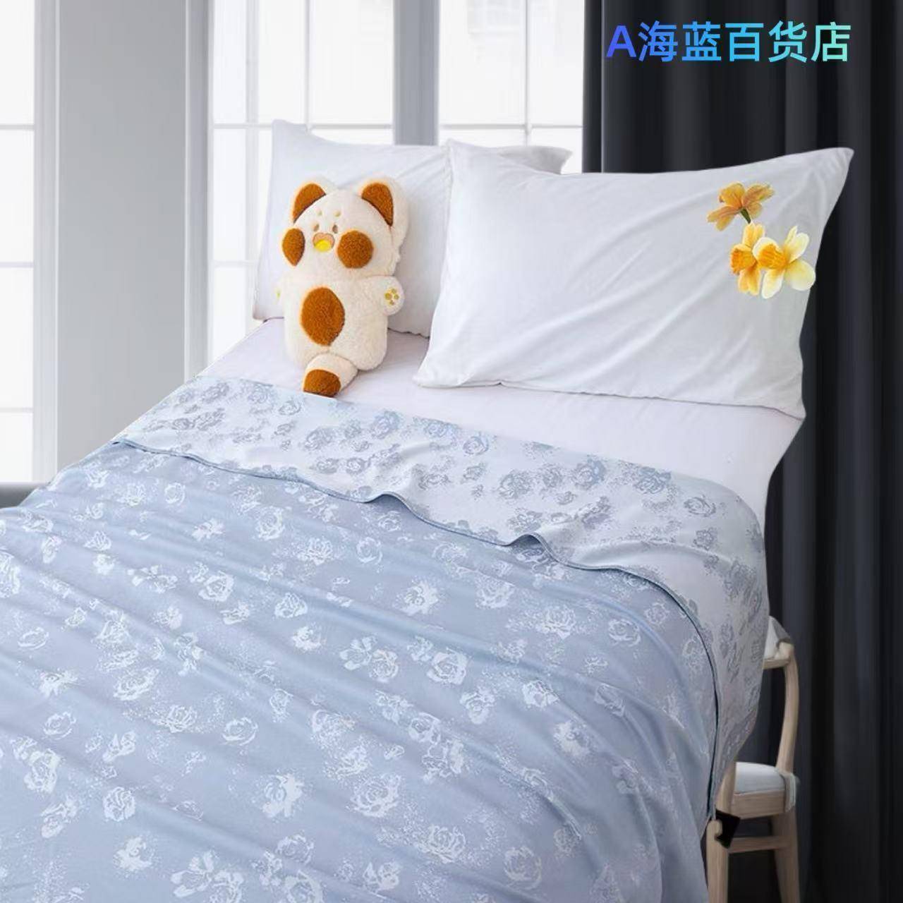 毛棉盖毯夏WIV季薄款巾被纯棉成人冷邮感毯子夏凉一件包丝