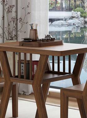 金实木台桌椅茶休闲桌椅家用阳洽谈乌喝茶小NTQ户型简约一桌二椅