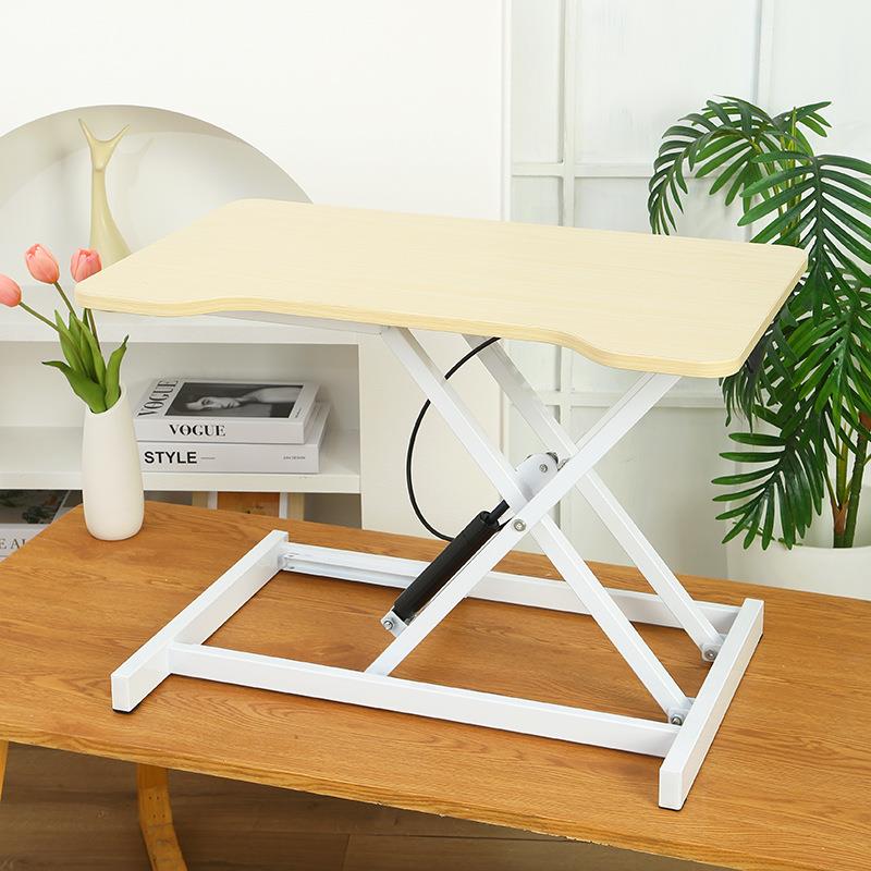 单层气动面站立式电脑桌升降支办降公台式电脑桌PWZ升工架作台桌