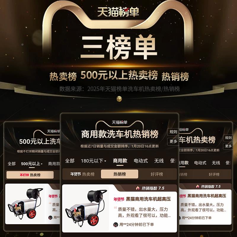 黑猫压大功率商用1001洗车机380V高工业清洗工机220V养专殖用洗地