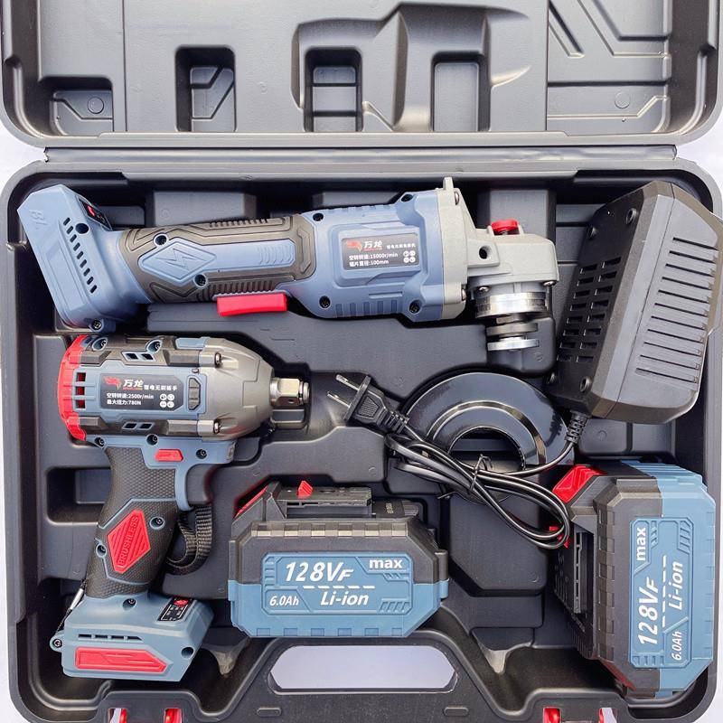 Xdd德功国多能充电锂工套装四件套电锤电钻角磨机电动电扳QXF手具