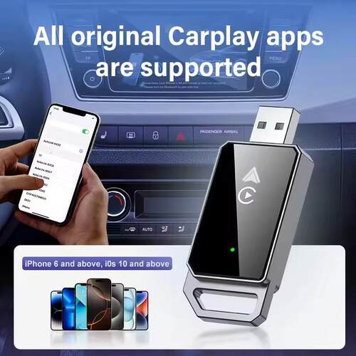 热销carpay有线转l无无EMK线盒互子安卓auto车机联车载线转换器