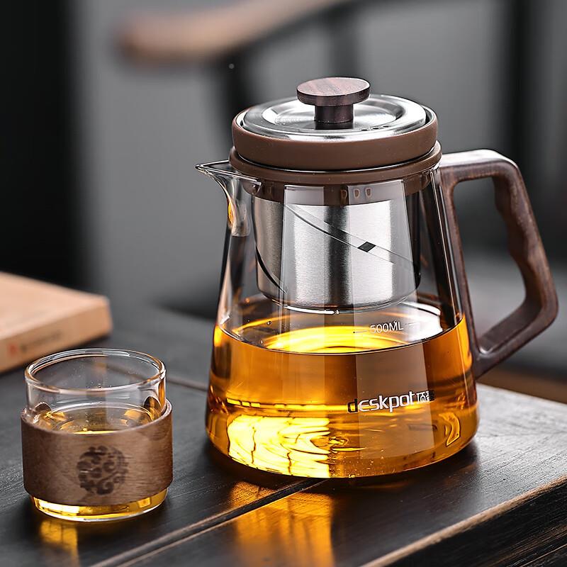 艺活生茶水煮分离泡茶壶升降壶全系玻ECI璃按压式耐热茶器