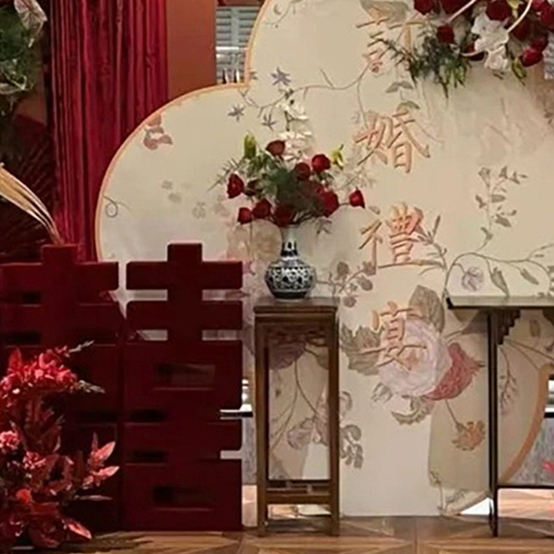 传统婚宴婚庆道具仿古凳子汉唐桌摆件中式木质婚礼装饰桌拍摄道具
