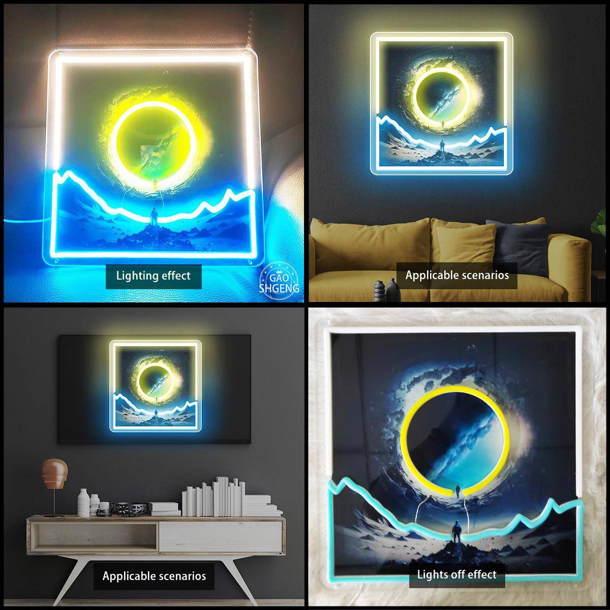 马亚le751d霓虹灯招牌发光字创意造图型夜灯亚克力逊透明底板来定