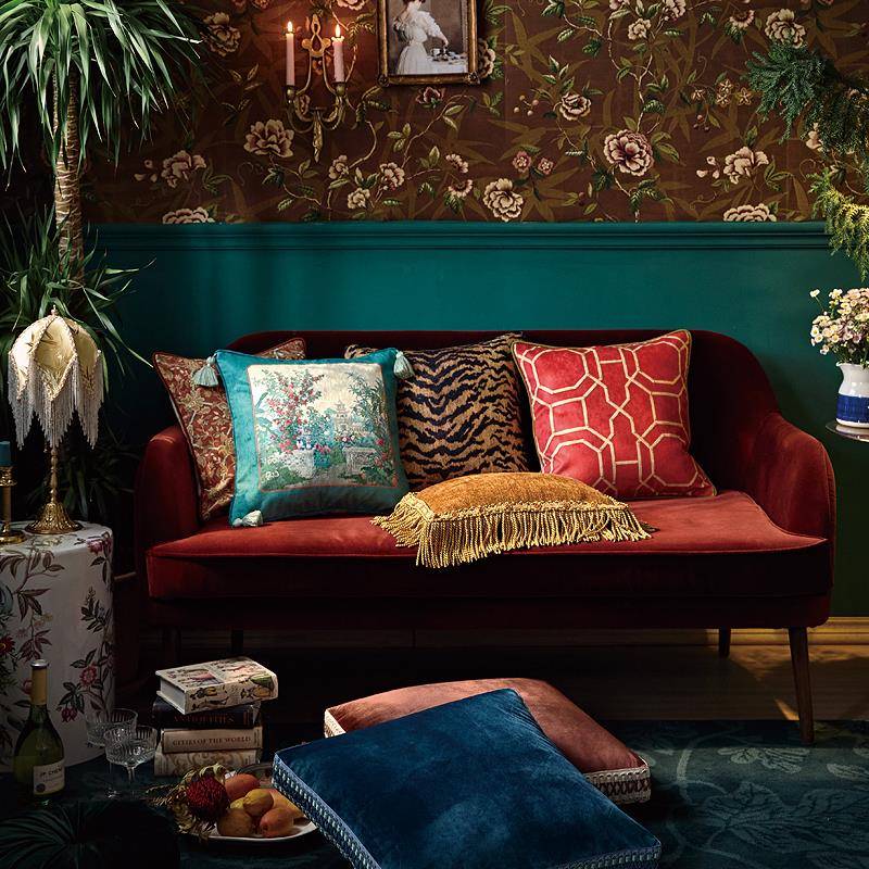 Z6M美式复古抱枕轻奢客厅式OSH沙发枕家腰用欧床头靠G垫靠枕套