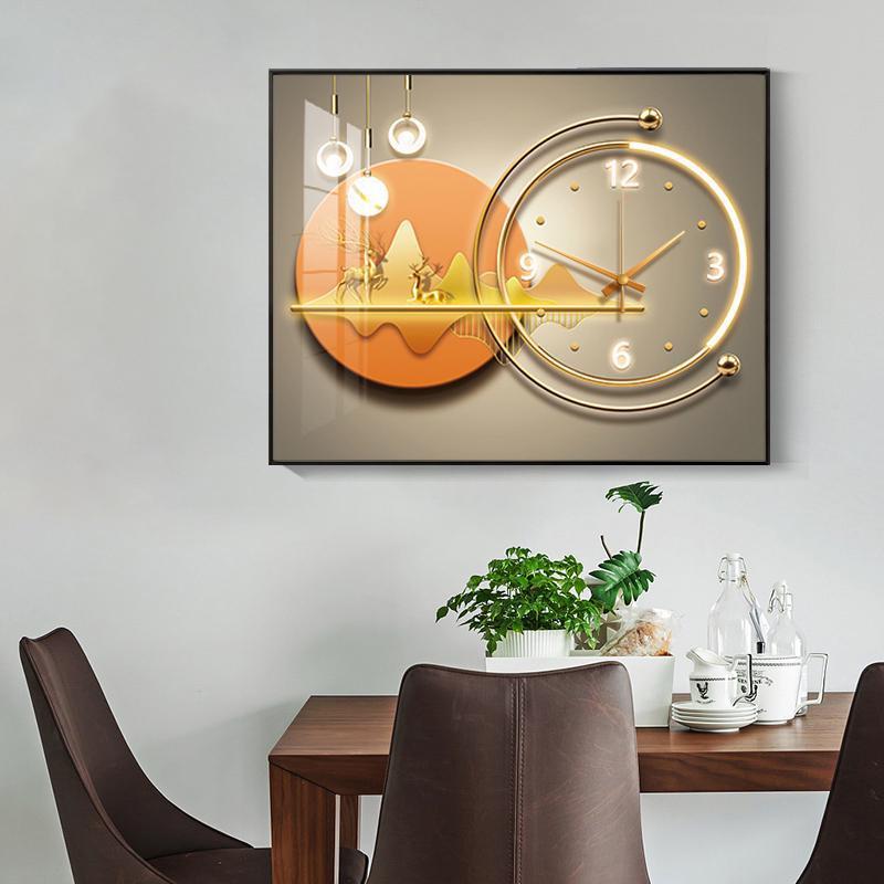 关电表箱装饰画钟表现代简约配电闸箱遮挡挂VRF带画轻奢开时钟电