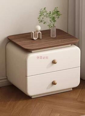 安装中实木床头柜2现025新款小型家TUZ用卧室古奶油风简约免代收